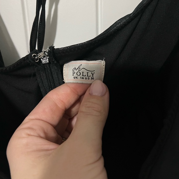 OH POLLY St. Germain black embellished long sleeve mini dress - Picture 8 of 11